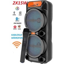Empressco Kablosuz Karaoke Hoparlör, Taşınabilir Bluetooth Mikrofonlu, Şarjlı, Güçlü Ses