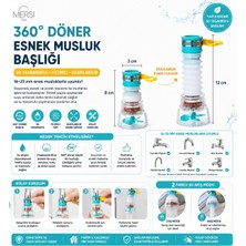 Mersi Shop 360° Döner Uzatılabilir Musluk Başlığı | Su Tasarruflu Filtreli Esnek Musluk Aparatı 16-23 mm