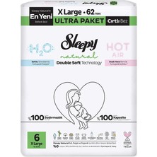Die Grup Sleepy Natural Double Soft Bebek Bezi Ultra Paket 6 Beden 62 Adet
