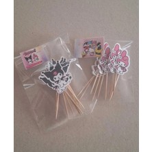 Mutlu Anılar Partievi 20LI Kuromi ve Mymelody Ikili Pasta Süsü Kuromi Kürdan