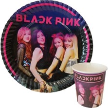 Evinss Doğum Günü Tabak Bardak Blackpink Tabak Bardak 8 Li Karton Tabak Bardak