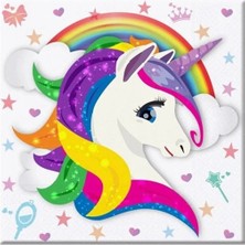 Dizayn Parti Evi 16'lı Unicorn Doğum Günü Parti Peçetesi Uncornpeçete