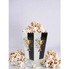 ZEAP Siyah Beyaz Kupa Desenli Mısır Kutusu Popcorn 8_li