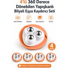 Yenilig 4’lü 360 Derece Dönebilen Yapışkanlı Bilyeli Eşya Kaydırıcı Seti – Mobilya, Saksı, Kutu ve Ev Eşyaları Için Pratik Taşıma Aparatı
