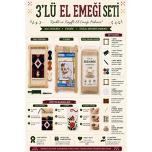 O&S 3lü Elişi Etkinlik Faaliyet Seti, Halı Dokuma Tezgahı, Etamin Kaneviçe, Seramik Hamuru (Kil Çamuru)