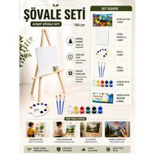 O&S Resim Boyama Başlangıç Seti - (Şövalye), Tuval, 2 Adet Akrilik Boya, Resim Defteri Akrilik Şövale
