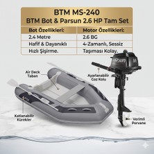 Parsun 2.6hp 4 Zamanlı 5 Yıl Garantili Motor & Btm MS-240 Bot Seti