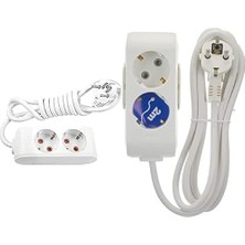 Shopwave Multi-Let 2li Topraklı Kablolu Ç.k 3mt Priz + Multi-Let 2li Topraklı Kablolu Ç.k 2mt Priz