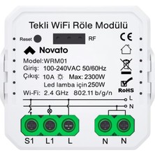 Shopwave Novato Tuya Uyumlu Tekli Wifi Akıllı Anahtar (10A - 220V Röle) - Tek Çıkışlı, Anahtar Girişli, Goog