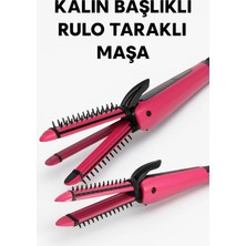 Yenilig Kalın Başlıklı Rulo Taraklı Maşa - Saç Şekillendirici Fırça, Hacim ve Bukle Yapma Aleti Çok Renkli