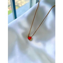 Jade Accessory Luxury 316| Gold Pembe Kalp Kolye
