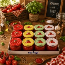 Sarkap Home 12'li Domates Kavanozu Desenli Kavanoz Seti
