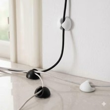 Shopwave Kablo Sabitleme 10'lu Masaüstü Kablo Düzenleyici Klipsler, USB Şarj Kablosu Tutucu, Siyah & Beya