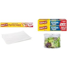 Shopwave Seti | Hazır Kesilmiş Pişirme Kağıdı 16 Adet 42X37 Cm, X1 + Küçük Boy Buzdolabı Poşeti Dev Ekonomi