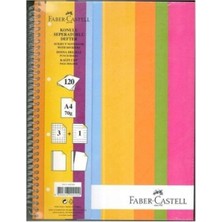 Shopwave Faber-Castell Sert Kapak Sep.3+1 Renkli Çizgiler Defter, 120 Yaprak
