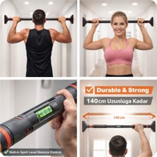 Empressco Ayarlanabilir Barfiks Demiri, 140 Cm, Dayanıklı ve Kullanışlı Fitness Ekipmanı