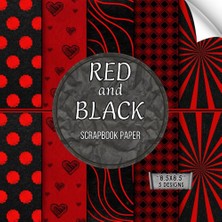 Shopwave Red And Black Scrapbook Paper: 20 Double Sided Decorative Paper Sheets | For Scrapbooking, Ju