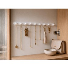 Shopwave Çok Amaçlı Duvar Askılığı, Beyaz, 9 Kancalı, Takı Anahtarlık Düzenleyici, 20X2X1 cm | Pla 3D Bas