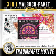 Shopwave 3 In 1: Malbuch Für Erwachsene (120 Motive - Blumenmuster, Mandalas, Tierportraits): Volume 3