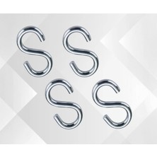 Shopwave Çinko Ile Işlenmiş 316 Paslanmaz Çelik Krom S Kanca, 6 mm 4 Adet Her Türlü Amaç Için Kullanılır