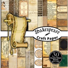 Shopwave Shakespeare Paper: Decorative Scrapbook And Paper. 8.5 x 8.5 Inches, 15 Styles, 30 Doub