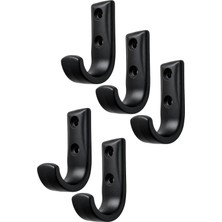 Shopwave Metal Duvar Askısı, J Tipi, 5X3X1.8 Cm, Montaj Vidaları Dahil, 5 Adet, Renk Seçenekleri (Siyah)