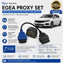 Vgate İcar Icar Pro ve Mavi Soket Fiat Egea Uyumlu Gizli Özellik Aktif Etme ve Ariza Tespit Seti