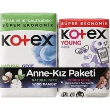 Shopwave Kotex Ped Gece Kotex Young Gece 14+16 Anne Kız Paketi