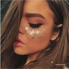 Shopwave Jel Form Makyaj Simleri Glitter Işıltılı Yüz Makyajı Beyaz, SERASHINEGOZFARI167