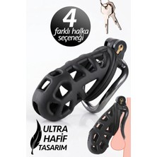 Shopwave Femstar Büyük Boy Xxl Siyah Sissy Chastity Cage Bekaret Kafesi Kilidi (Siyah 3)