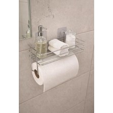 Shopwave Sas Haus Yapışkanlı Raflı Kağıt Rulo Havluluk Peçetelik Havlu Kağıtlık Krom Banyo Mutfak Düzenleyic