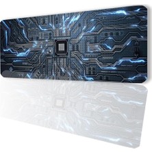 Shopwave Sonictouch Çip Devre Desenli Kaymaz Masaüstü Dikişsiz Klavye Mouse Pad 32X70CM