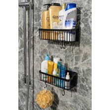 Banyor Yapışkanlı Banyo Rafı, 2'li Banyo Düzenleyici, Duş Rafı Organizer Şampuanlık, Duşakabin Rafı, Banyo Organizeri, Banyo Askısı Plastik