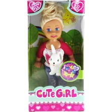 Shopwave Cute Girl Tavşan Figürlü Sarışın Mini Bebek