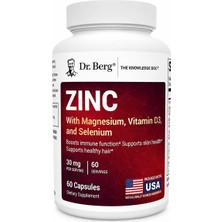 Dr. Berg Çinko + Magnezyum + D3 Vitamini + Selenyum 60 Kapsül