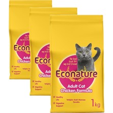 Shopwave Econature Yetişkin Mamasi Tavuklu 1 kg Sari Ambalaj (3 Paketi)
