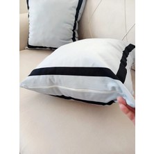 Ardizayn Modern - (Gri - Siyah) Kadife Kumaş 2'li Kırlent Kılıfı (43x43 cm) - Çift Taraflı Baskı