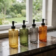 1 Adet 500 ml Cam Sıvı Sabunluk - Şık Tasarım - 4 Farklı Renk Seçeneği (Asorti Gönderim)