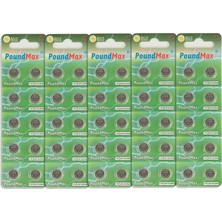 Shopwave 50 x Poundmax AG13 LR44 1,5 V Poundmax Alkalin Düğme Pil