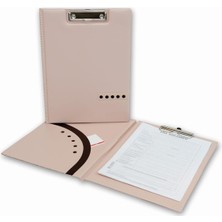 Shopwave 2k Kapaklı Sekreterlik A4 Pvc Double Color 100 Yaprak Kapasiteli Clip Board 24X32 Cm. Krem/kahve