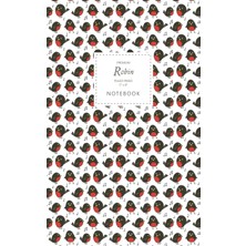 Shopwave Robin Notebook - Ruled Pages - 5x8 - Premium: (White Edition) Fun Christmas Robin Notebook 96 Ruled