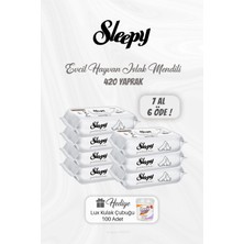 Shopwave Sleepy 7 Al 6 Öde Evcil Hayvan Islak Mendili 420 Yaprak, Kulak Çubuğu Hediyeli
