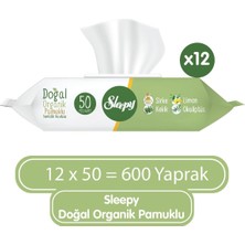 Shopwave Sleepy Doğal & Organik Islak Mendil 50 Adet x 12 Adet