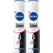 Shopwave Nivea Kadın Sprey Deodorant Black&white Invisible Clear 150 Ml,72 Saat Terleme Ter Kokusuna Karş