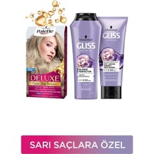 Shopwave Gliss Palette Deluxe Saç Boyası 12-2 Titan Sarı + Blonde Perfector Mor Şampuan Maske Seti