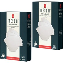 Shopwave Trescol Kahve Filtresi 4 Numara (Büyük Boy) Beyaz Kağıt 2X100 200'LÜ Paket