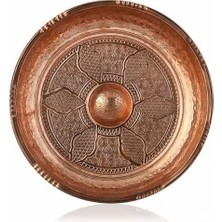 Shopwave Işlemeli, Sarı, Göbekli Büyük Bakır Hamam Tası 20 cm Çap
