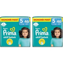 Shopwave Bebek Bezi Aktif Bebek 5 Beden 46 Adet Junior Fırsat Paketi 2li Paket