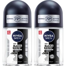 Shopwave Men Erkek Roll-On Deodorant Black&white Invisible 25ML,72 Saat Anti-Perspirant Ter Korumas