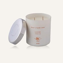 El Yapımı Soya Mumu, Cotton Lily Kokulu Ekru Cam MUM,%100 Vegan, Eco-Friendly | 300 gr • 11OZ